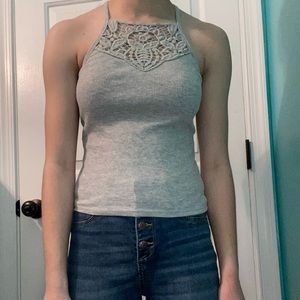 Grey high neck Aeropostale tank top